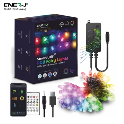 ENER-J Smart RGB Fairy Lights with Wi-Fi, Bluetooth and IR Remote Control, 5 Metre Length