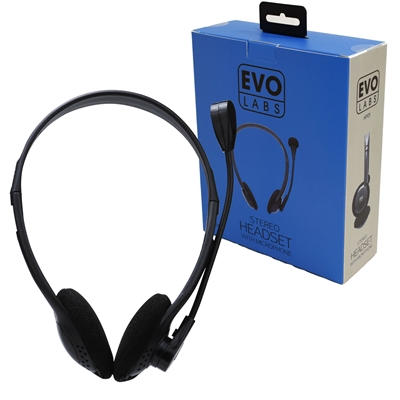 Evo Labs HP01 Headset with Mic, 2x 3.5mm Connection