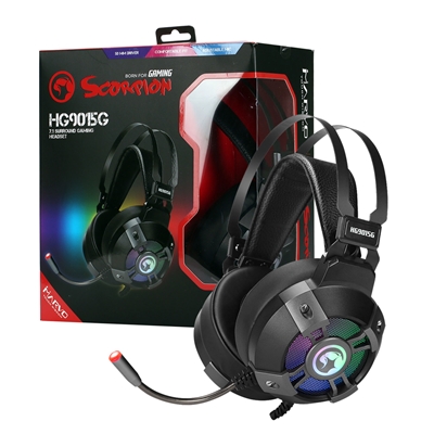 Marvo Scorpion HG9015G Gaming Headset, PC or Laptop, 7.1 Virtual Surround Sound, RGB, LED