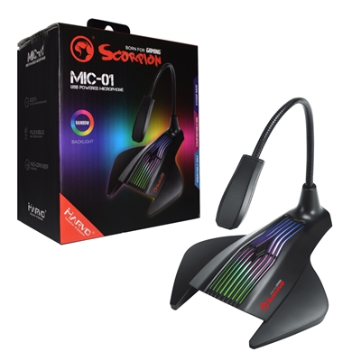 Marvo Scorpion MIC-01 RGB Gaming Microphone, USB Powered For PC or Laptop