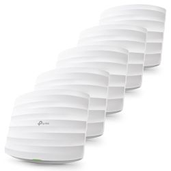 TP-LINK (EAP245) Omada AC1750 (1300+450) Dual Band Wireless Ceiling Mount Access Point, 5 Pack, PoE, GB LAN, MU-MIMO, Free Software