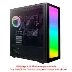 GameMax Lumina Lightboard ARGB Gaming Case w/ TG Window, ATX, Customisable ARGB Front, Side LED Strips, Rear ARGB Fan, LED, ARGB Hub, RF Remote Control