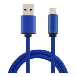 Spire USB 3.0 to USB Type-C Braided Cable, Charging Only, Blue, 1 Metre