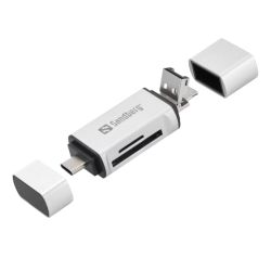 Sandberg (136-28) External Card Reader - USB-A, USB-C and Micro USB - 5 Year Warranty