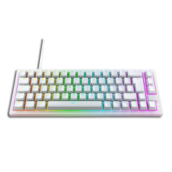 Xtrfy K5 Compact Transparent White RGB 65% Mechanical Gaming Keyboard, Kailh Red Switches, Per-key RGB Lighting, Hot-Swap Switches, Sound-Dampening