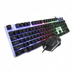 Jedel GK100 RGB Gaming Desktop Kit, Backlit Membrane RGB Keyboard & 800-1600 DPI LED Mouse, White