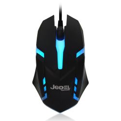 Jedel (M66) Wired Optical 7-Colour LED Gaming Mouse, 1000 DPI, USB, Black