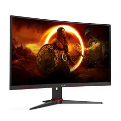 AOC 23.6'' 3-Side Frameless Curved Gaming Monitor (C24G2AE/BK), 1920 x 1080, 1ms, VGA, HDMI, DP, 165Hz, FreeSync, 6 Game Modes, VESA