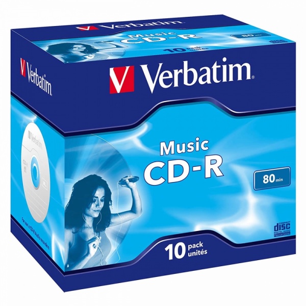 Verbatim CD-R 40x 800MB 90min Hi Capacity Jewel Case- 10 Pack